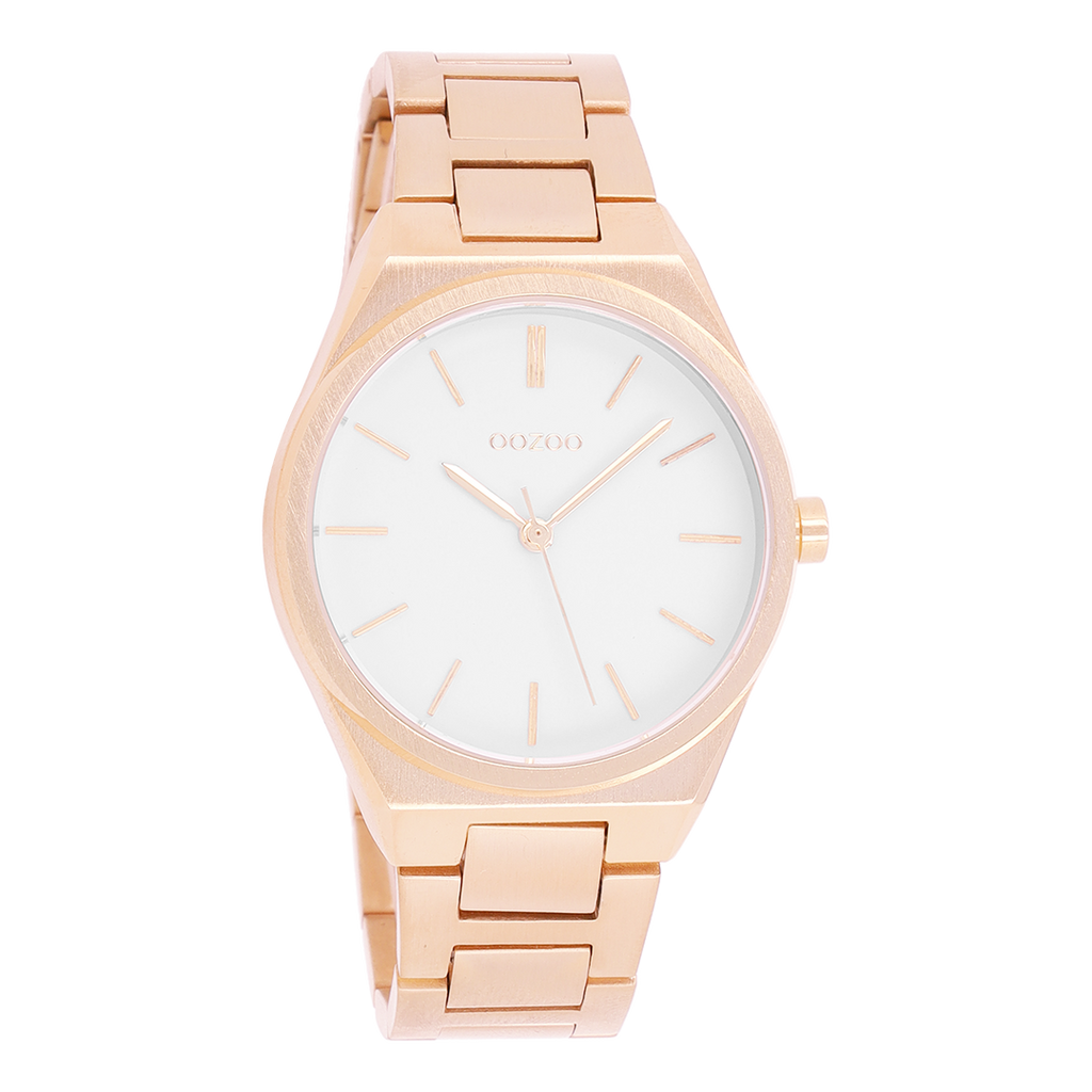 Rose gold coloured OOZOO watch with stainless steel bracelet - C10343