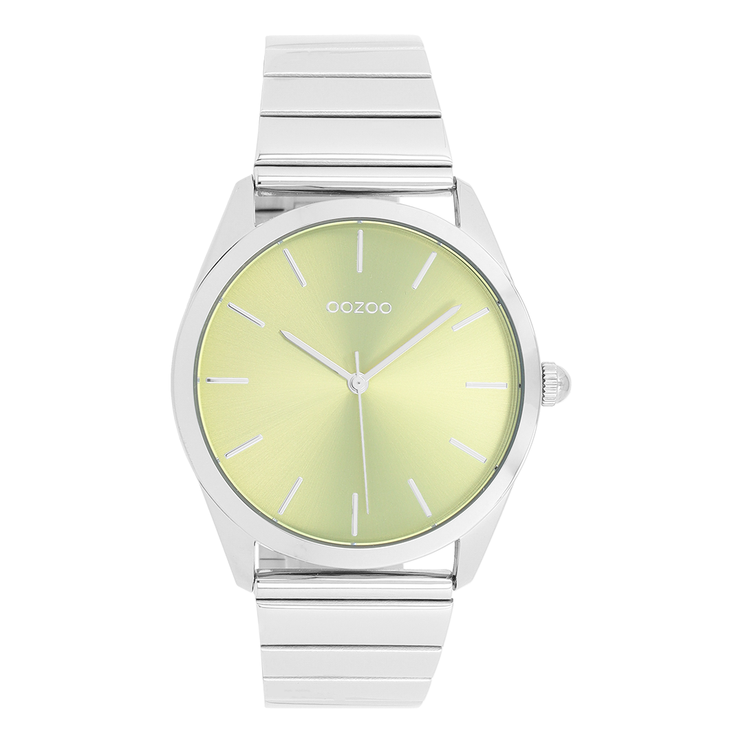 Silver coloured OOZOO watch with stainless steel bracelet - C11515
