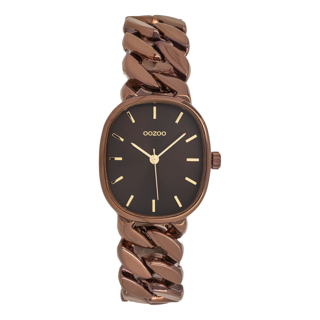 OOZOO Montre en marron avec bracelet en acier inoxydable en marron - C11716