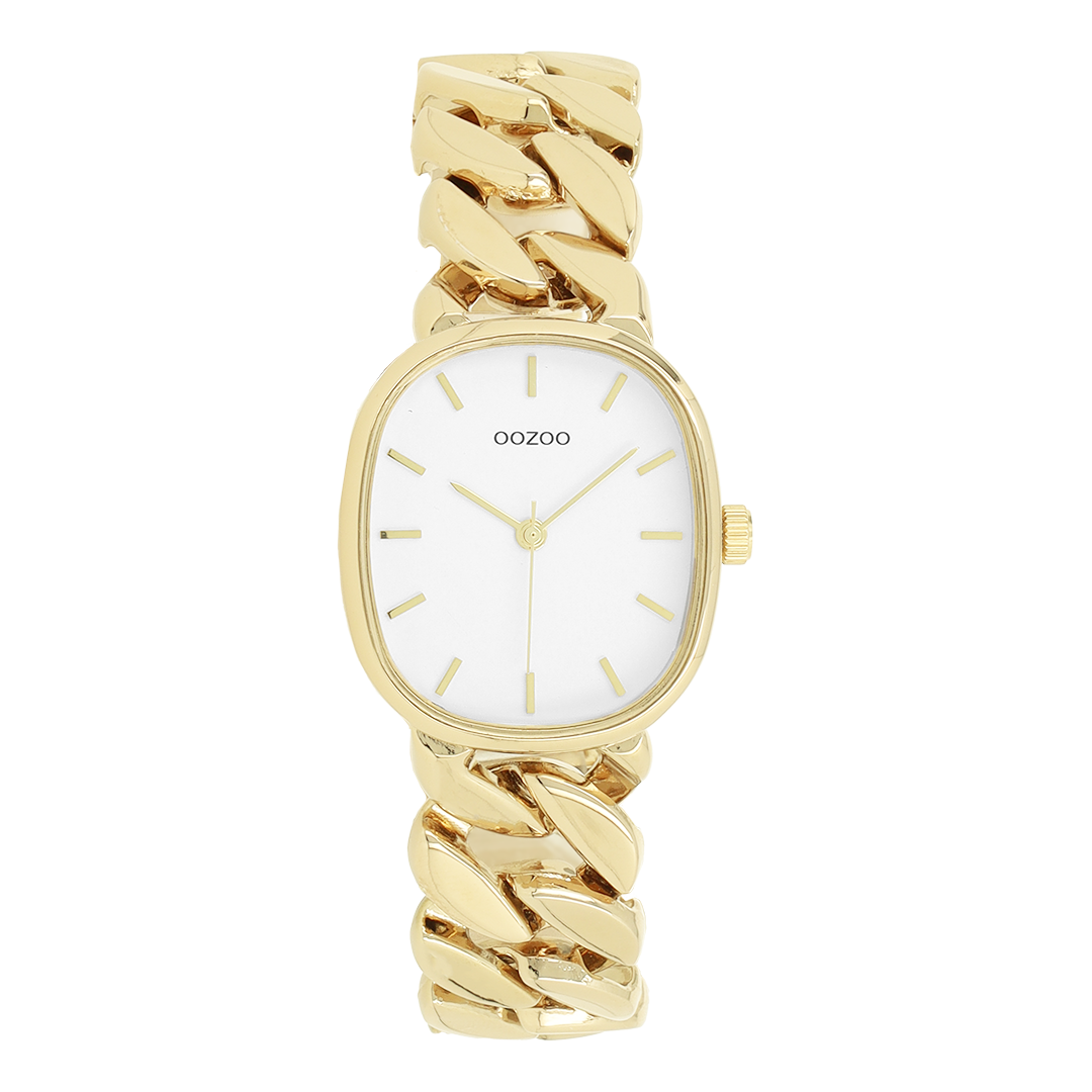 OOZOO Montre en couleur or avec bracelet en acier inoxydable en couleur or - C11717