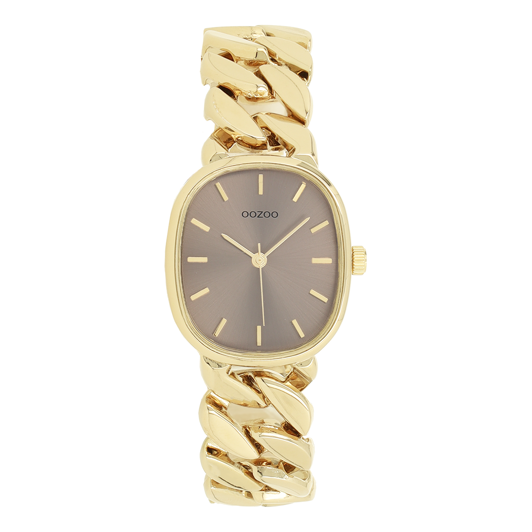 OOZOO Montre en couleur or avec bracelet en acier inoxydable en couleur or - C11718