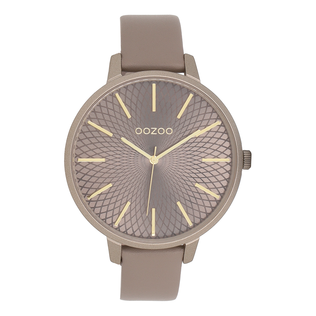 Taupe OOZOO watch with leather strap - C11735