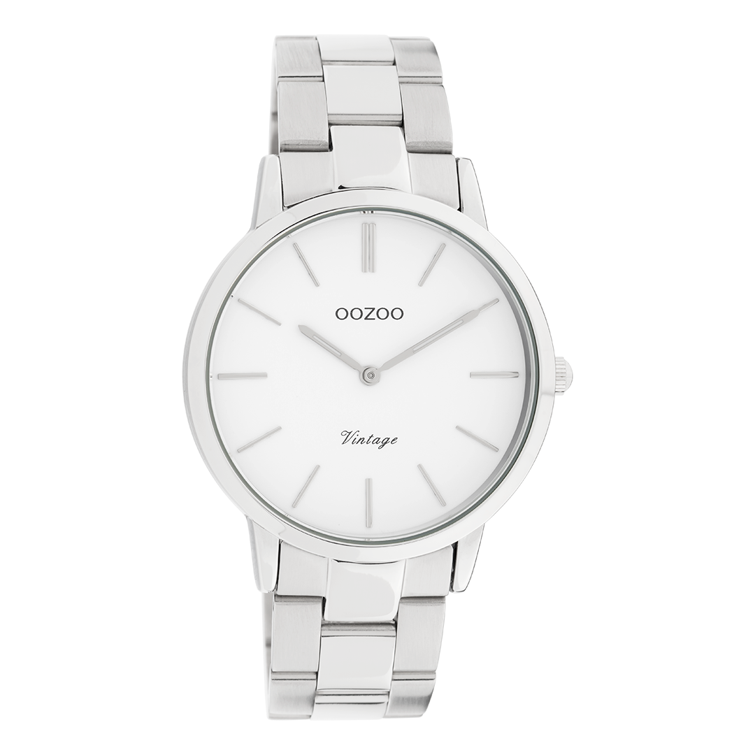 Silver coloured OOZOO watch with stainless steel bracelet - C20026