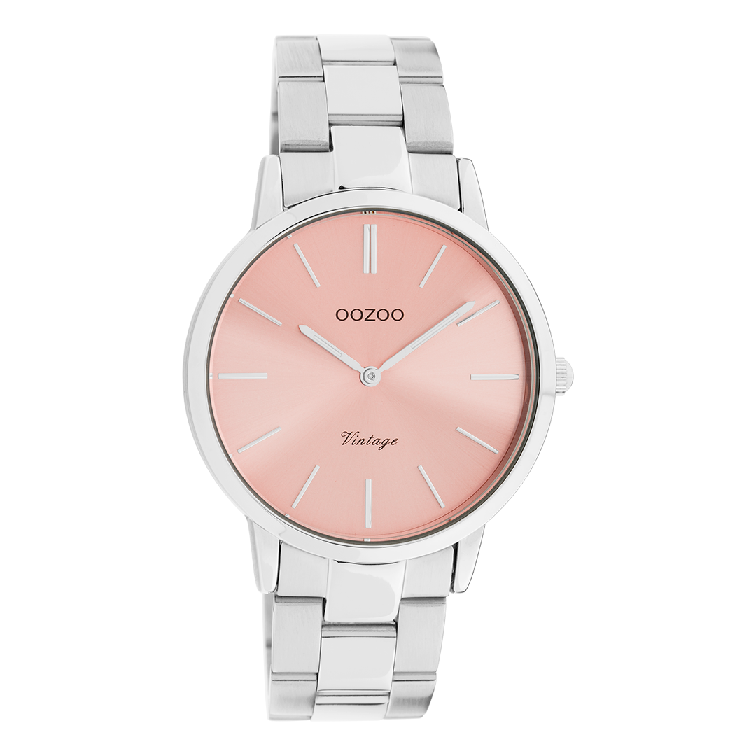 Silver coloured OOZOO watch with stainless steel bracelet - C20028