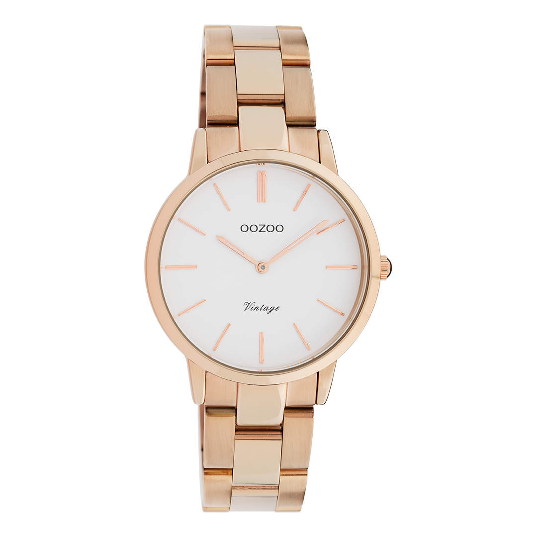 Rose gold coloured OOZOO watch with stainless steel bracelet - C20048