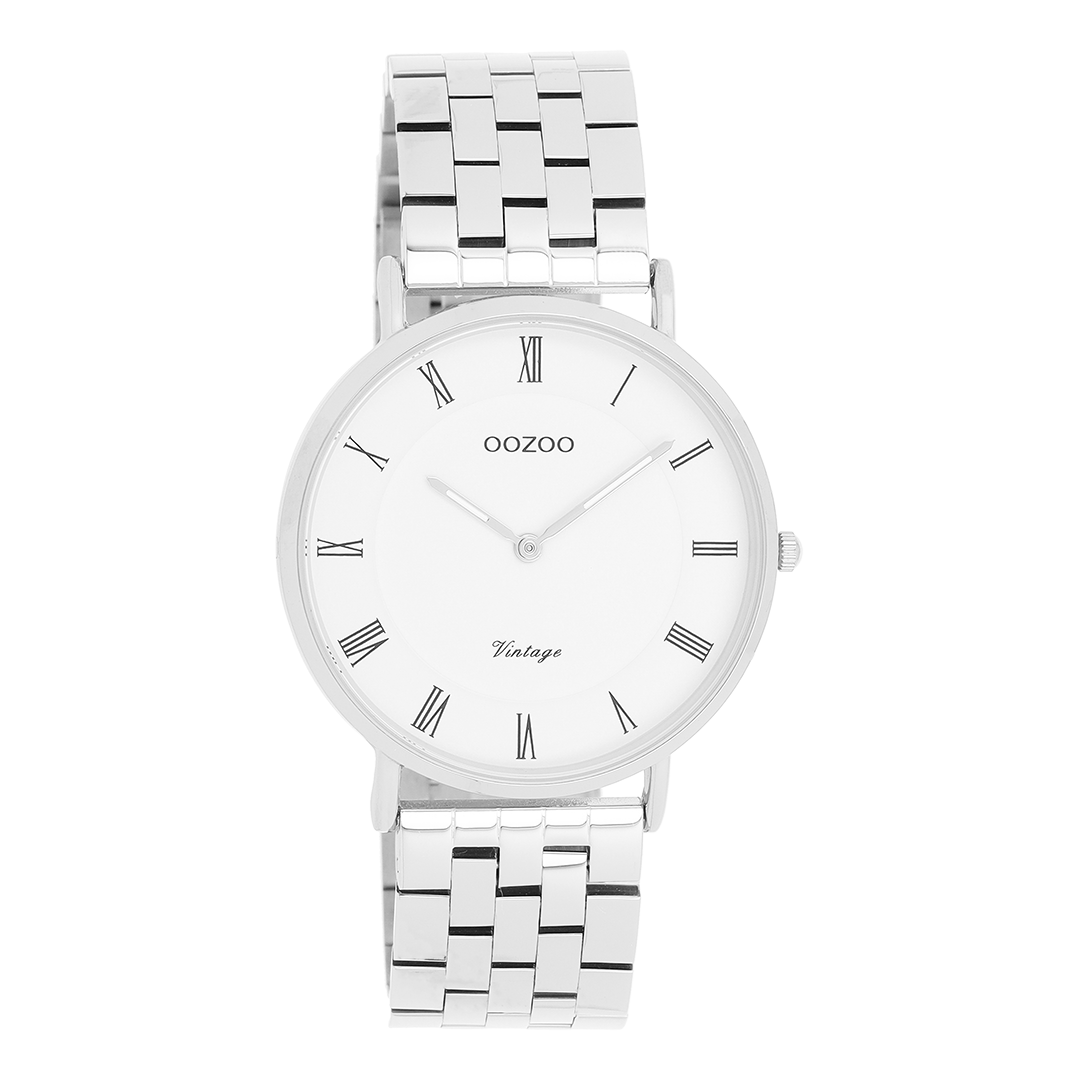Silver coloured OOZOO watch with stainless steel bracelet - C20365
