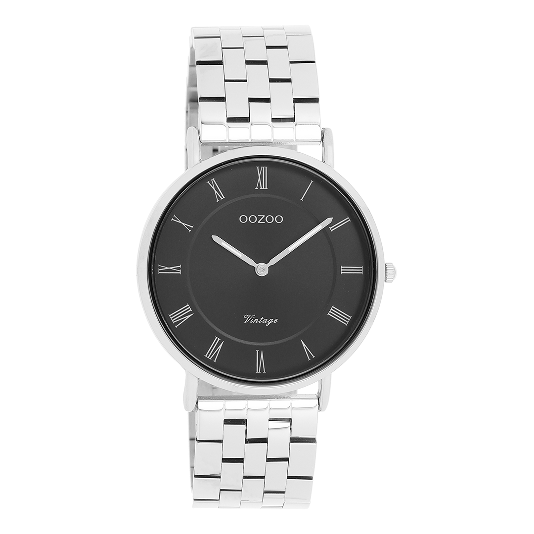 Silver coloured OOZOO watch with stainless steel bracelet - C20366