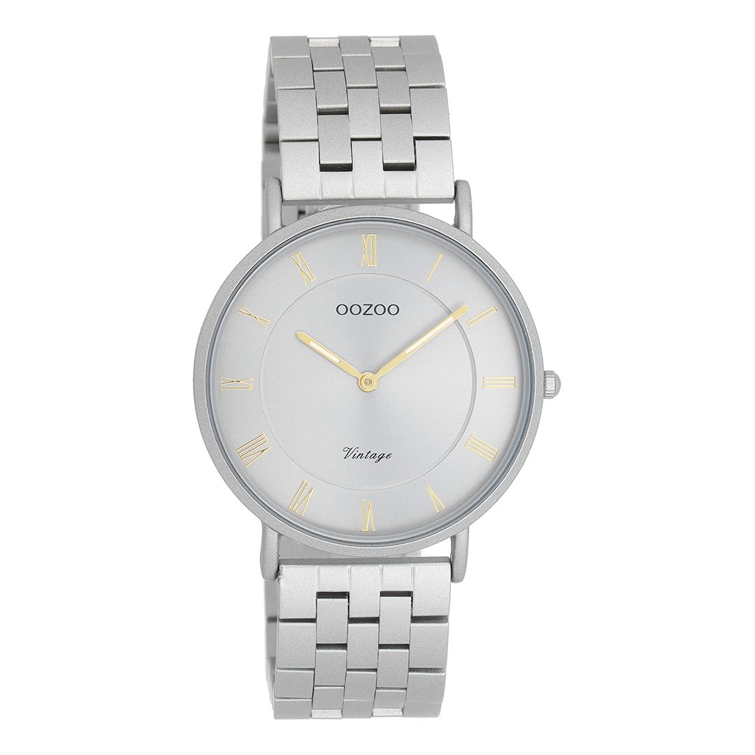 Light grey OOZOO watch with stainless steel bracelet - C20367