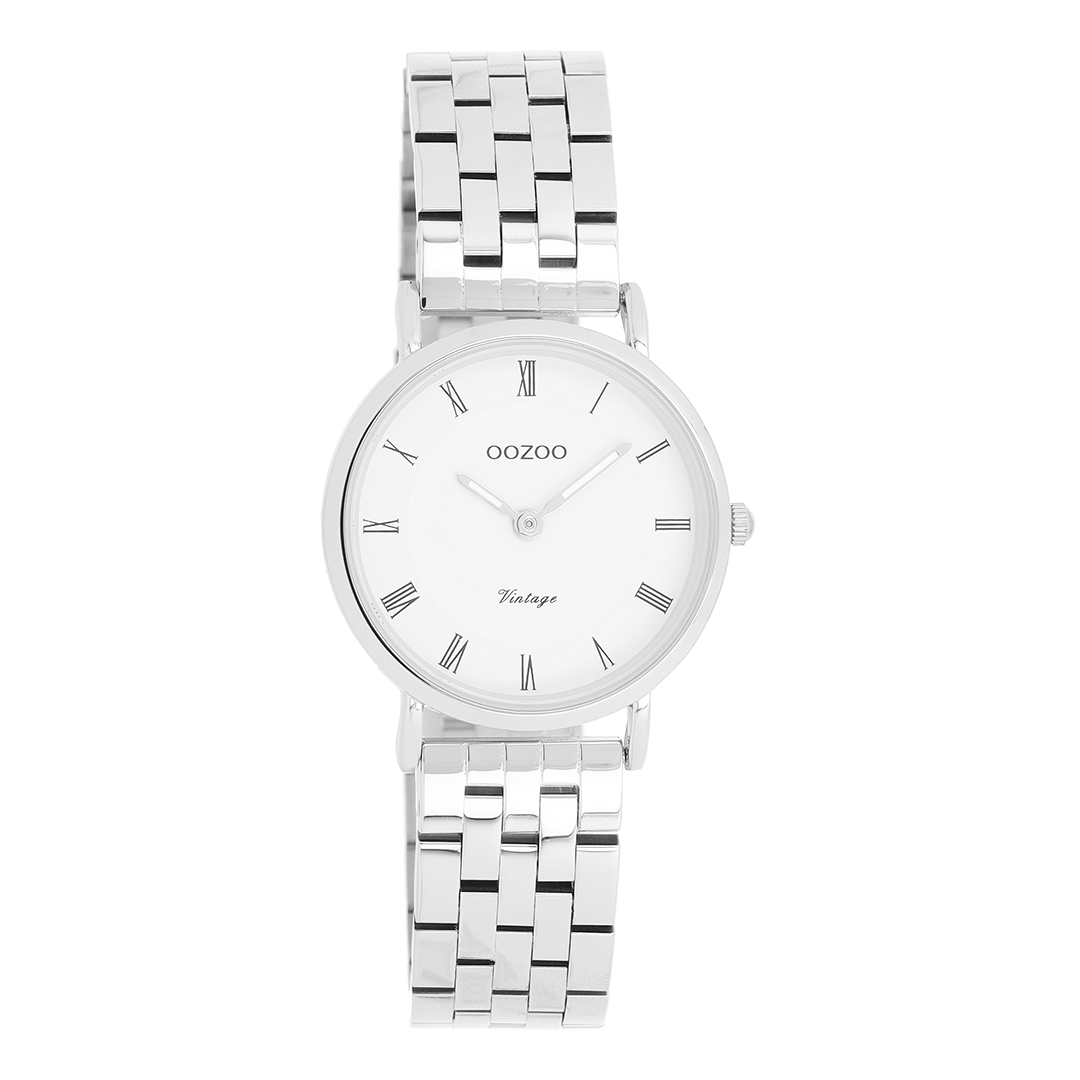 Silver coloured OOZOO watch with stainless steel bracelet - C20372
