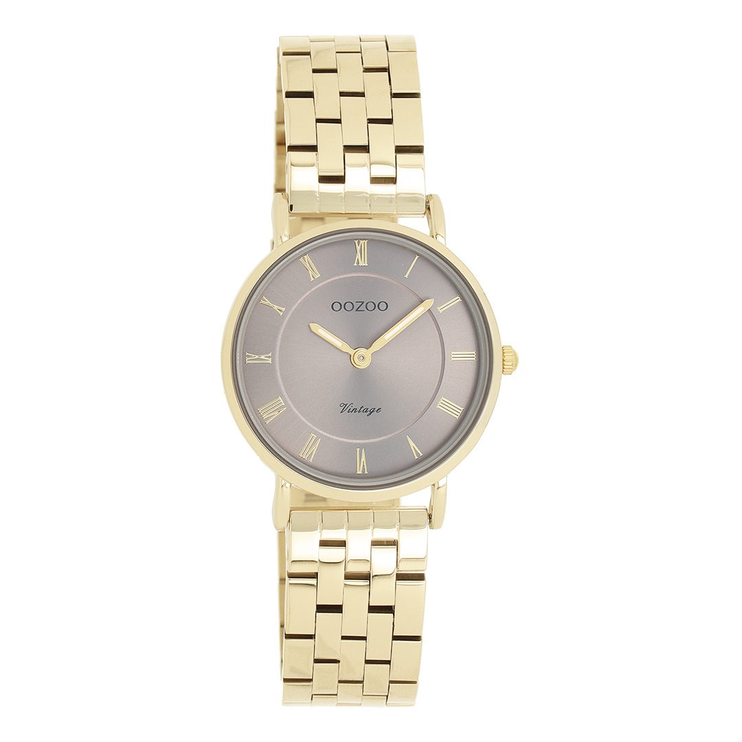 Gold coloured OOZOO watch with stainless steel bracelet - C20377