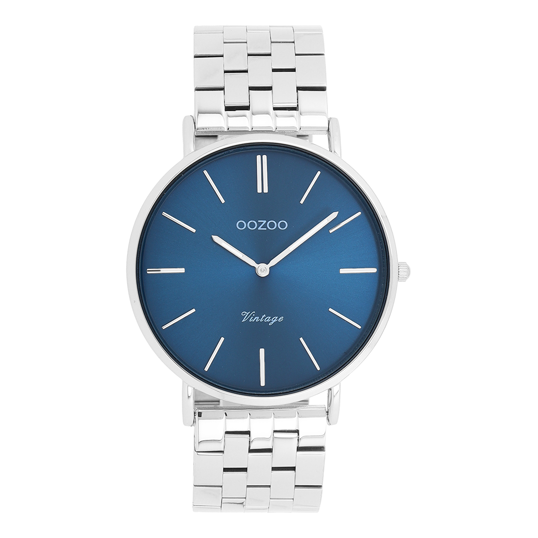 Silver coloured OOZOO watch with stainless steel bracelet - C20401