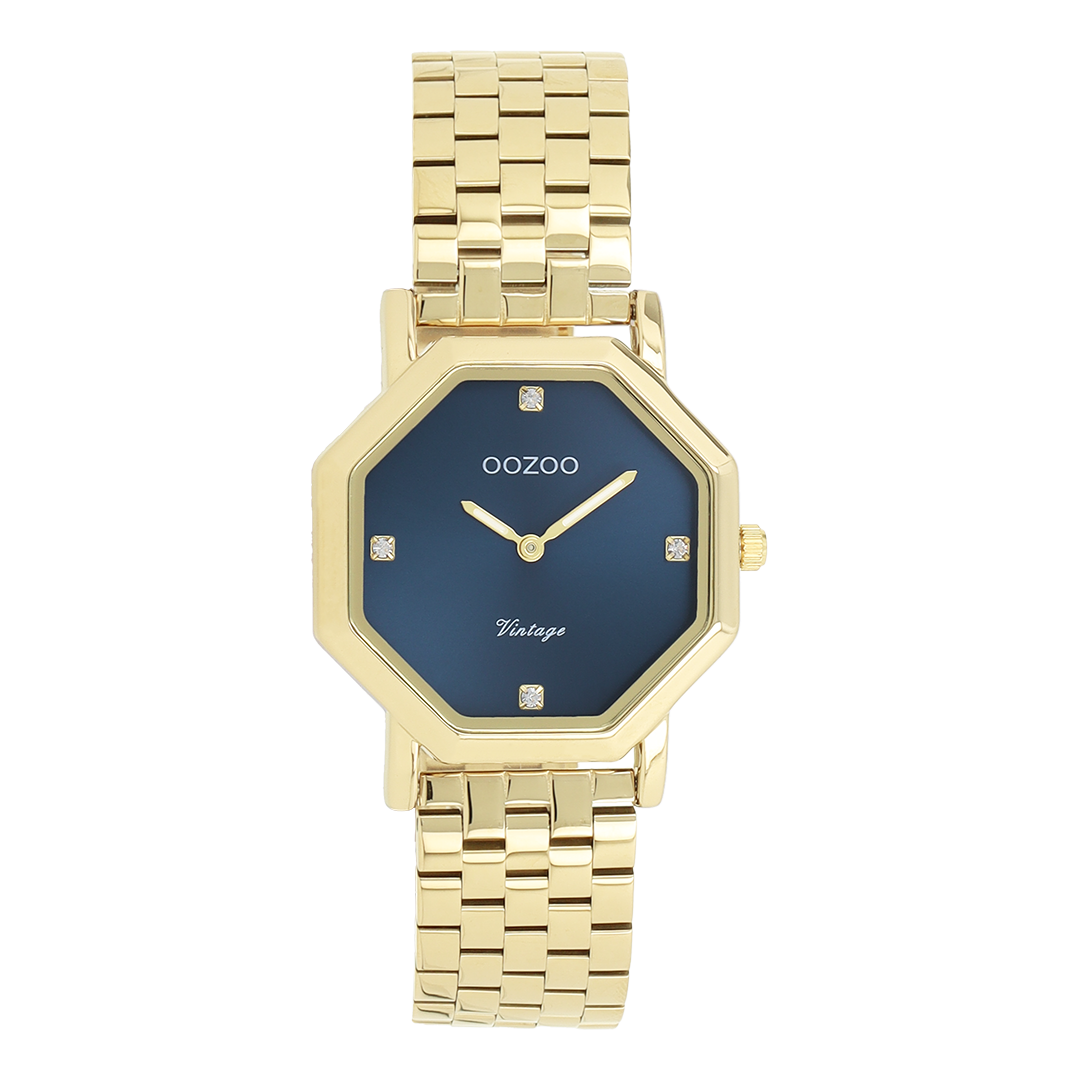 OOZOO Montre en couleur or avec bracelet en acier inoxydable en couleur or - C20474