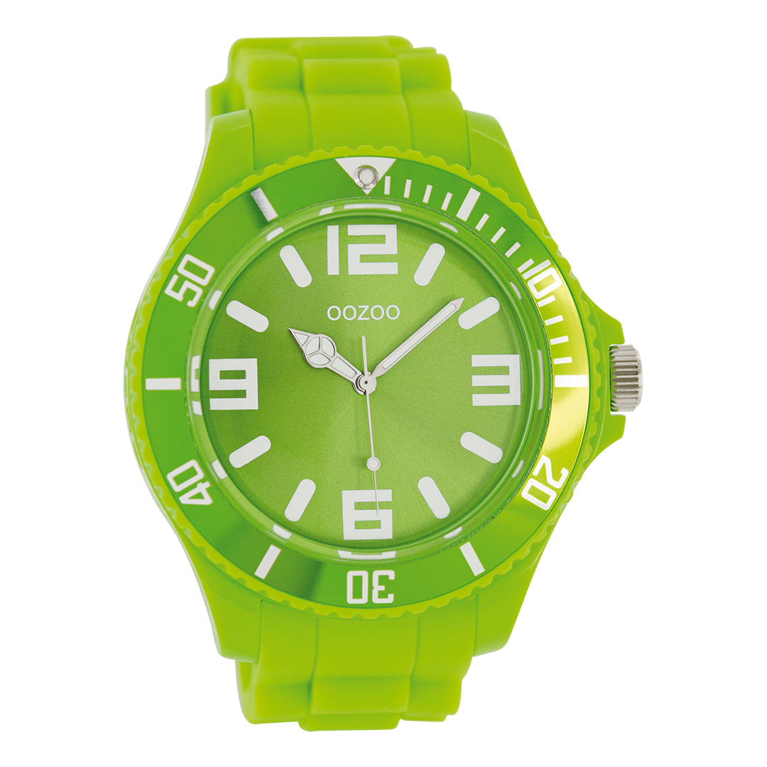 Fluo green OOZOO watch with rubber strap - C4167