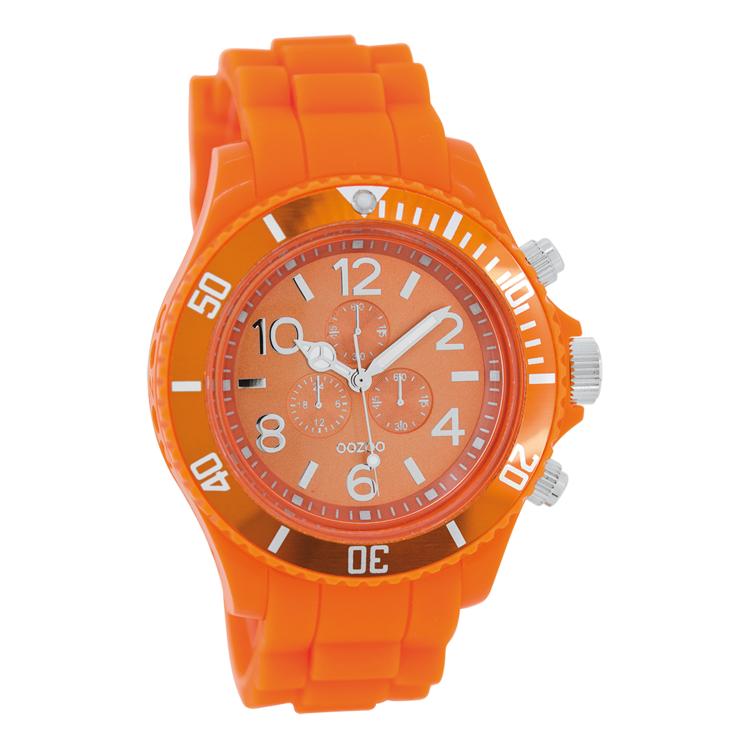 Fluo orange OOZOO watch with rubber strap - C4836