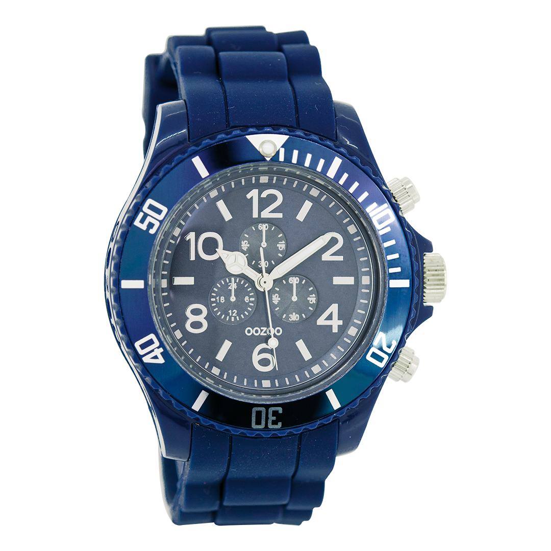 Dark blue OOZOO watch with rubber strap - C4838