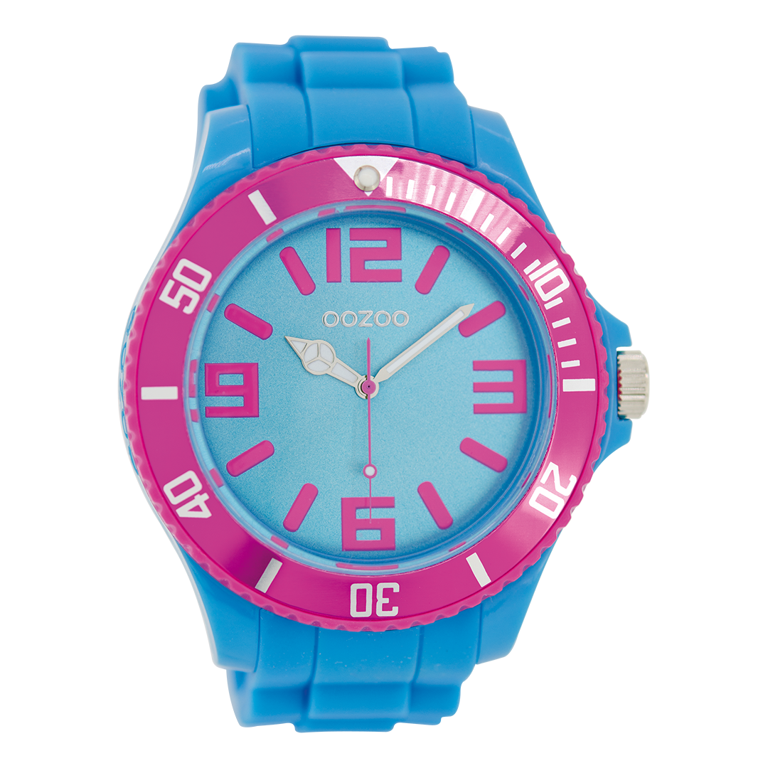 Blauwe OOZOO horloge met rubber band - C5831