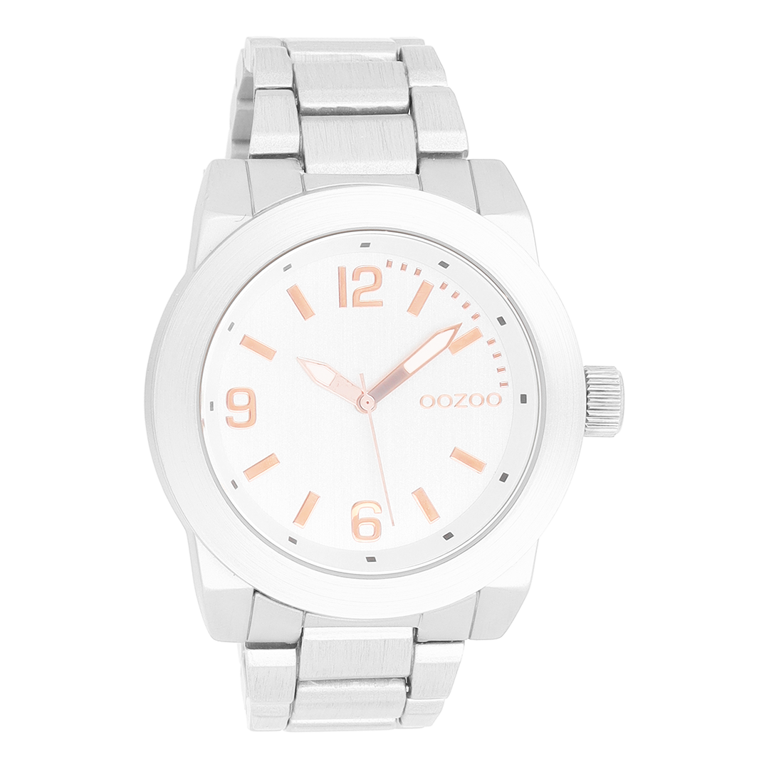 OOZOO Montre en couleur argent avec bracelet en acier inoxydable en couleur argent - C7521