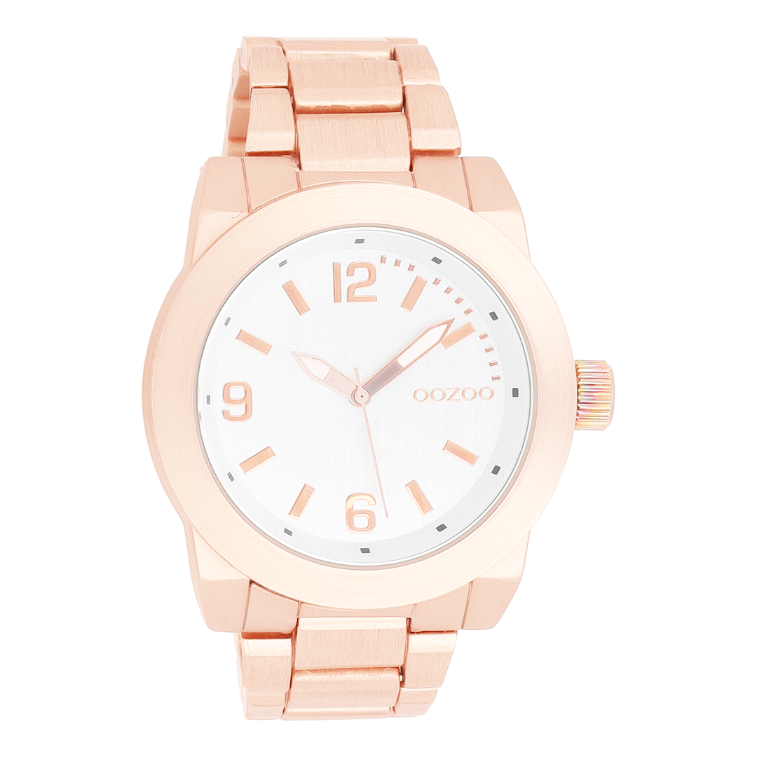 OOZOO Montre en couleur or rose avec bracelet en acier inoxydable en couleur or rose - C7522