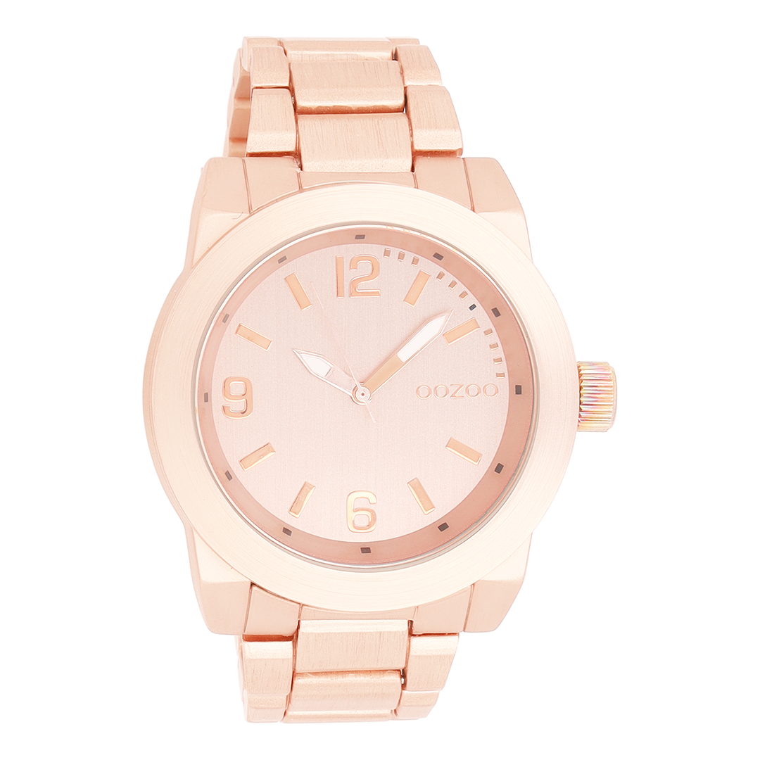OOZOO Montre en couleur or rose avec bracelet en acier inoxydable en couleur or rose - C7523