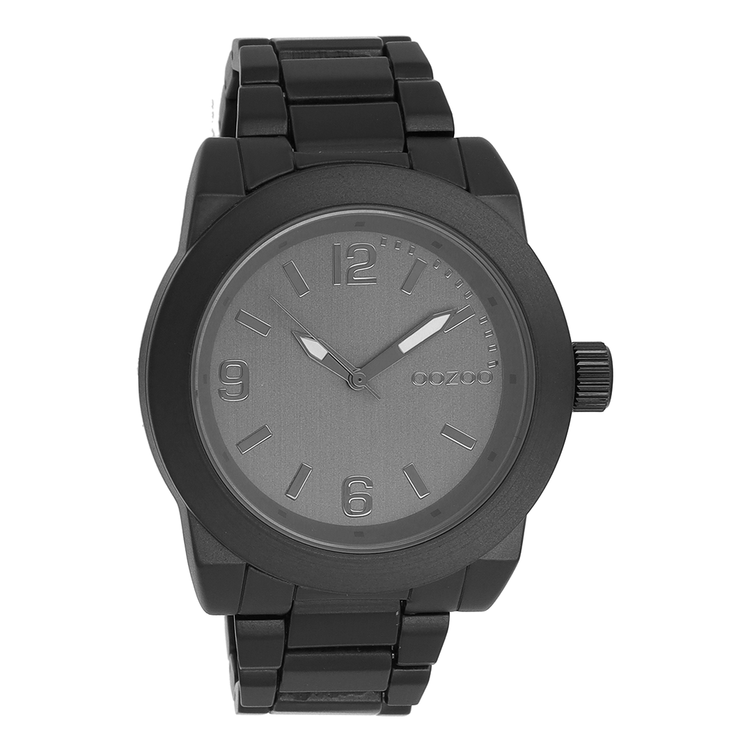 OOZOO Montre en noir avec bracelet en acier inoxydable en noir - C7524