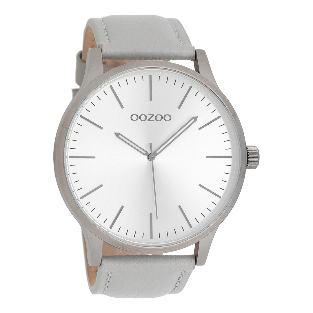 Titanium OOZOO watch with grey leather strap - C8536