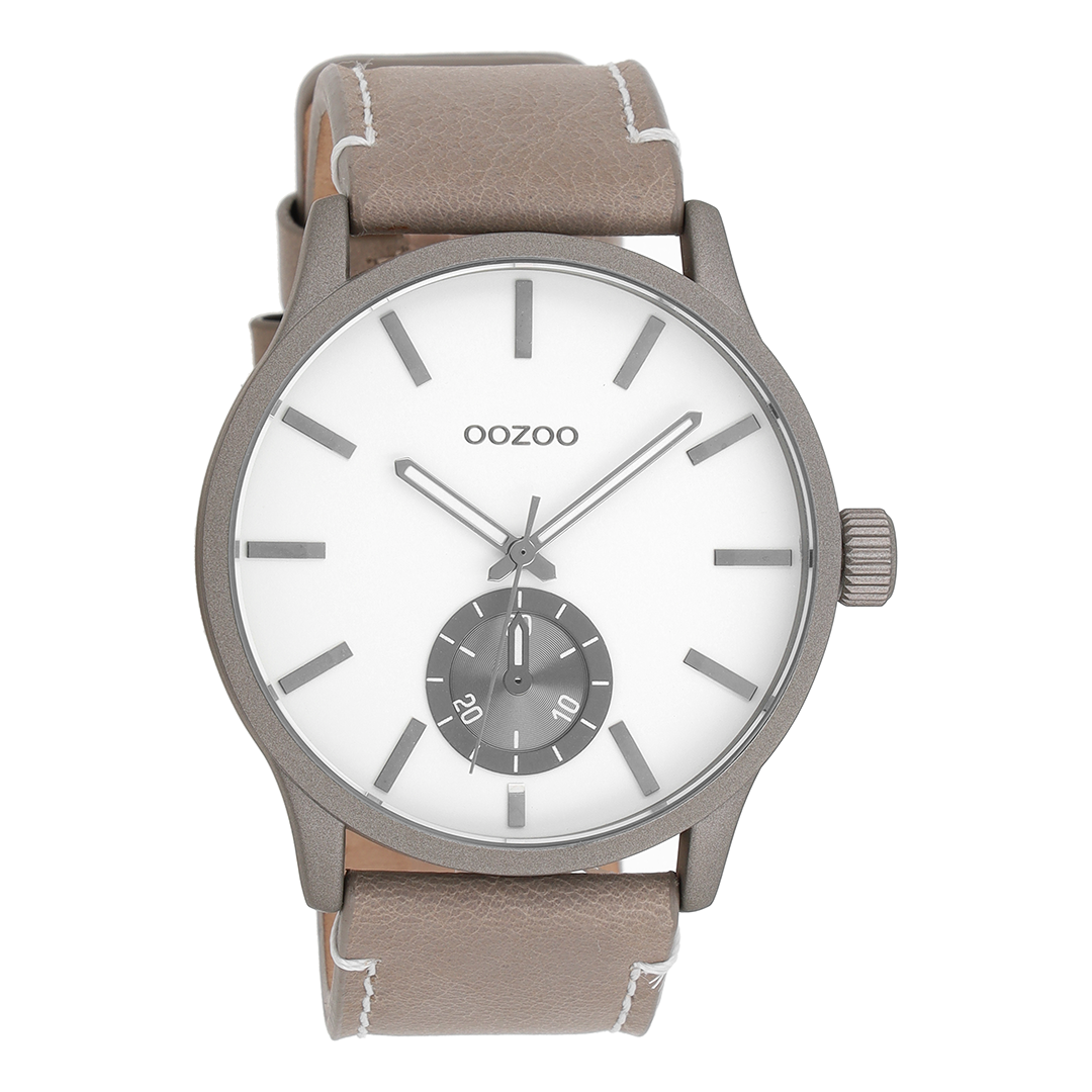 Taupe OOZOO watch with leather strap - C9080