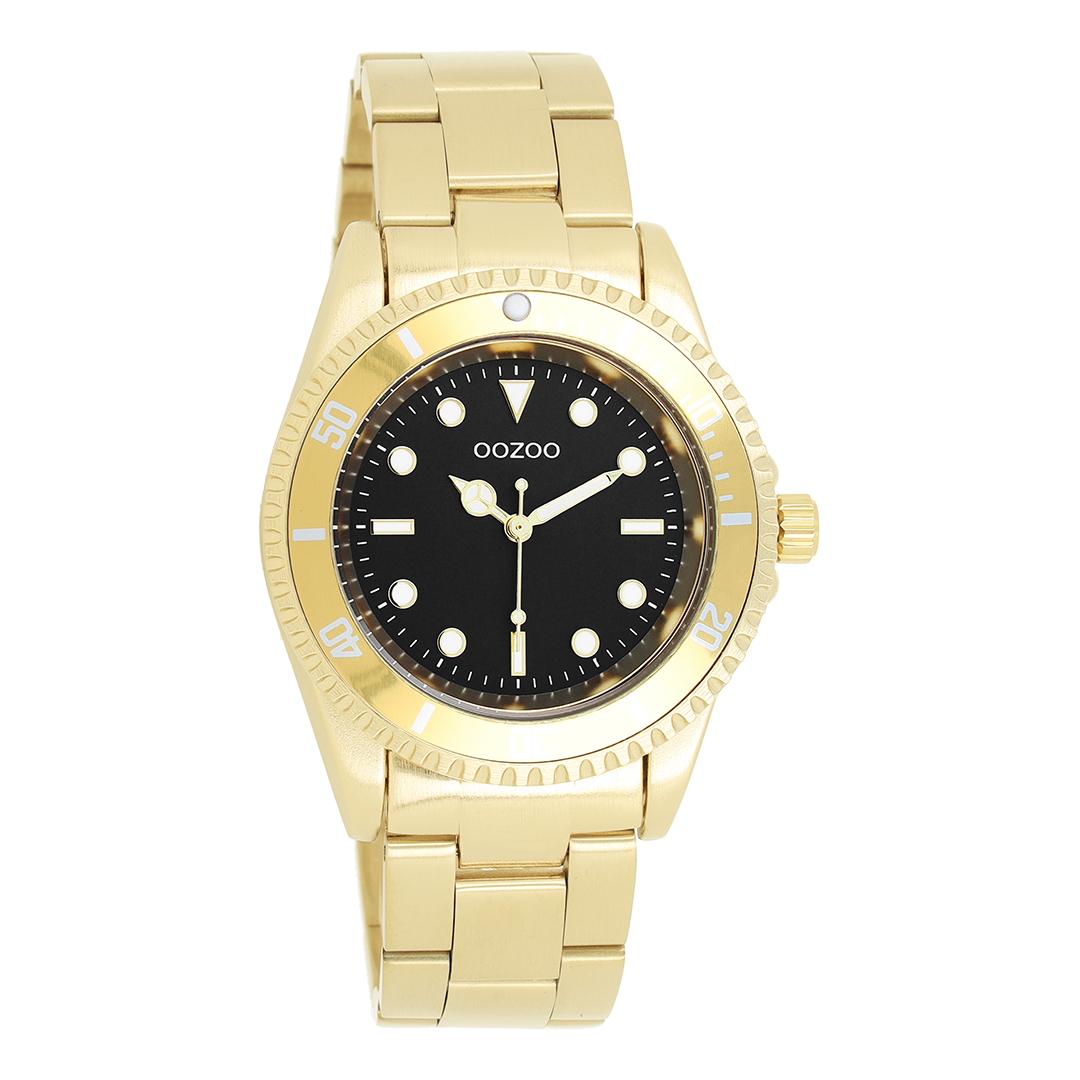Colorato d'oro OOZOO Guarda con braccialetto in acciaio inossidabile colorato oro - C11148