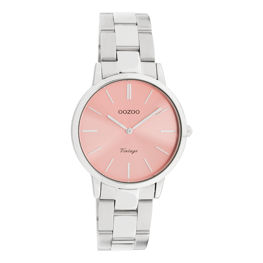 Silver coloured OOZOO watch with stainless steel bracelet - C20040