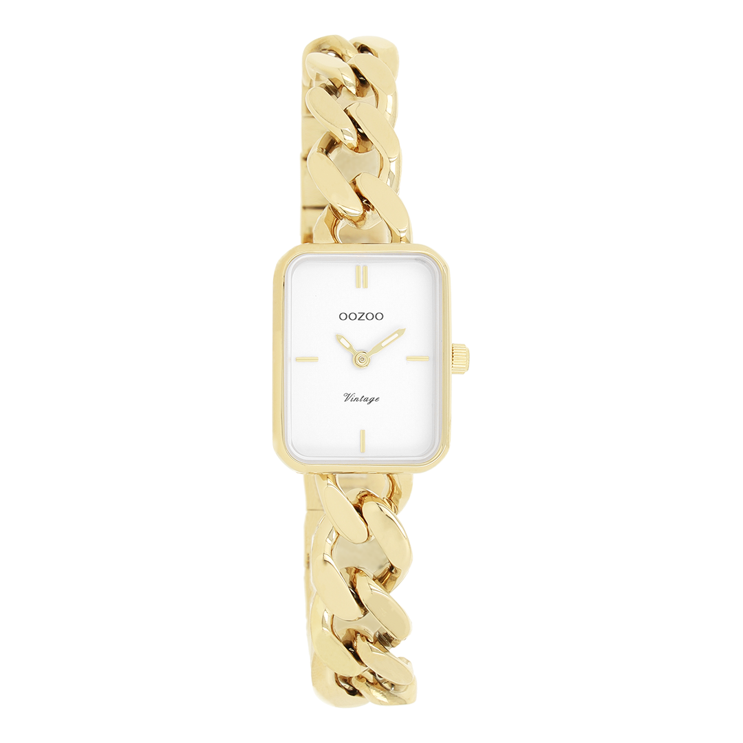 Gold coloured OOZOO watch with chunky chain bracelet - C20362